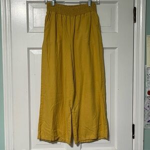 Definitions By D. Jeans Mustard Yellow Wide-Leg wide elastic waist Pants